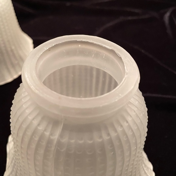 Vintage Frosted, Beaded Light Difussers - Picture 3 of 7